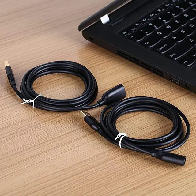Alt view image 7 of 7 - 2Pack USB 20 66ft2m USB Type A Male to A Female Extension Cord USB Cable Extender with GoldPlated Connectors Black
