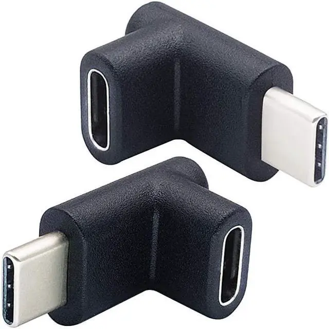 Main image of 90 Degree Type C USB Adapter Gen 2 10Gbps 3A UpampDown 90 Degree USB 31 Type C Male to Female Connector Supports Charging Data Audio Video Adapter for MacBook Pro2PackUpDown