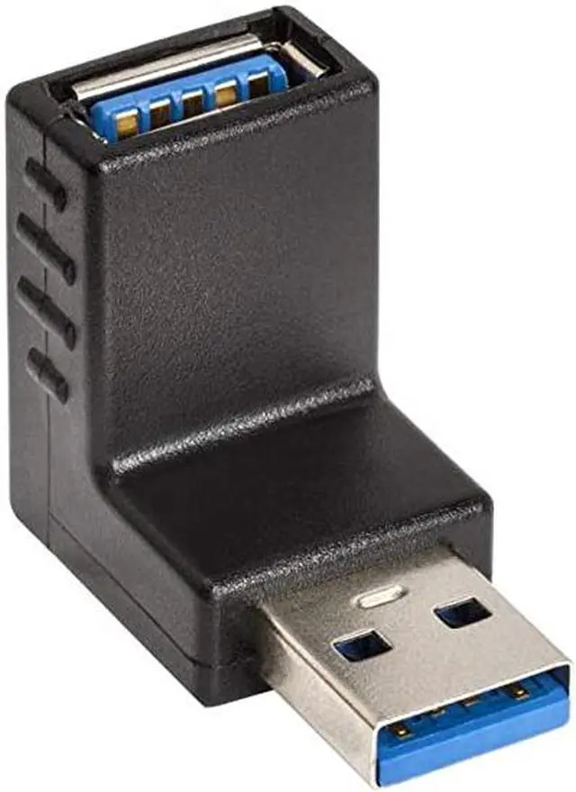 Alt view image 3 of 3 - 10 Pack] Super Speed USB 3.0 Male to USB 3.0 Female, 90 Degree Right Angle USB Adapter, USB 3.0 Extender Couple