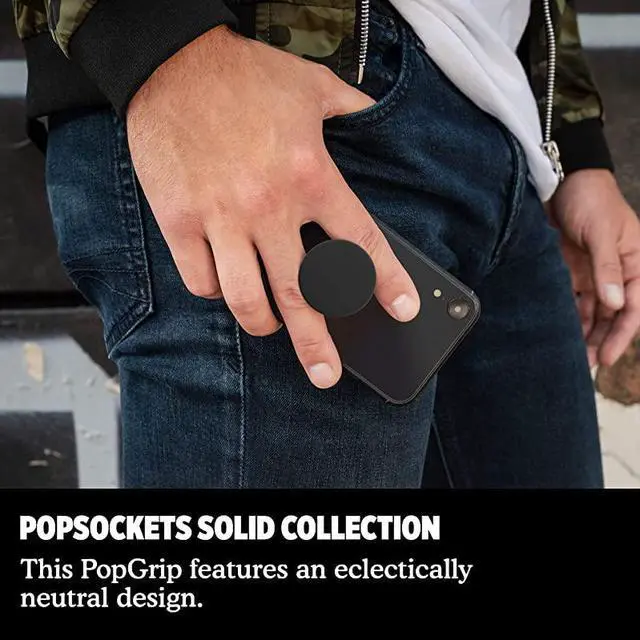 Alt view image 5 of 7 - PopGrip with Swappable Top for Phones Tablets Black