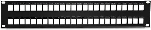 Alt view image 6 of 6 - 48-Port Blank Keystone 2U HD Patch Panel, TC-KP48, 2U 19” Metal Rackmount Housing, HD Keystone Network Patch Panel, Recommended w/TC-K25C6 & TC-K50C6 Cat6 Keystone Jacks (Sold Separately)