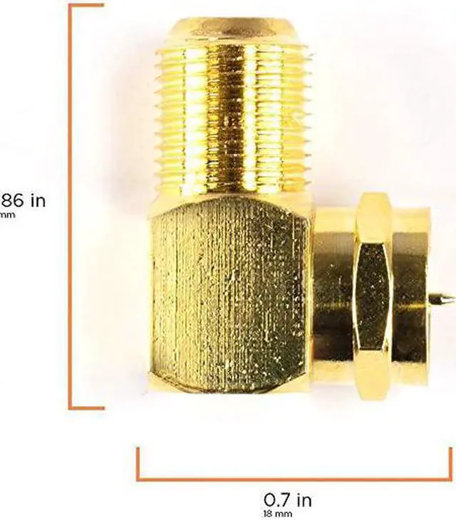 Alt view image 4 of 7 - Coaxial Cable Right Angle Connector 4 Pack for Tight Corners and Flat Panel TV Mounting 90 Degree F Type Adapter for Coax Cable and Wall Plates