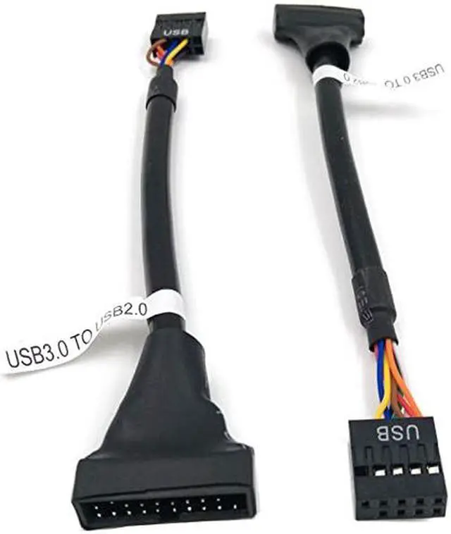 Main image of USB 3.0 Header to USB 2.0,USB 3.0 to USB 2.0 Motherboard Adapter Cable,19 Pin USB3.0 Male to 9 Pin USB2.0 Female Motherboard Cable Adapter Converter 6 inch/15cm (2-Pack)