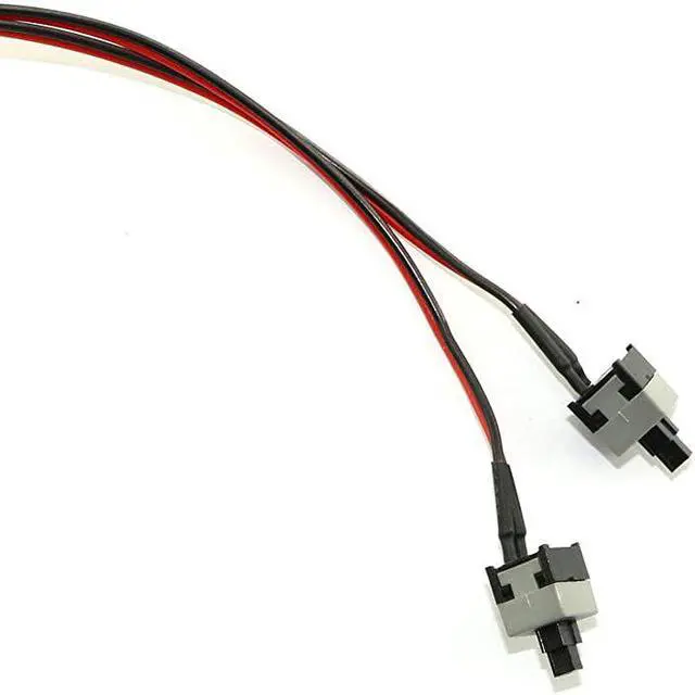Alt view image 4 of 5 - 2-Pack 2 Pin PC Power Switch Cable Button ATX Desktop Computer Case Motherboard On/Off Reset Switch Line Re-starting Power SW Cable 50cm