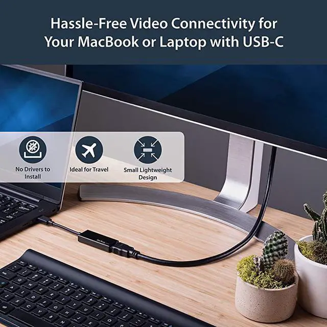 Alt view image 3 of 5 - com USB 31 Type C to HDMI Adapter with HDR 4K 60Hz TB3 Compatible Windows Mac Compatible Black USB C to HDMI Monitor Converter CDP2HD4K60H
