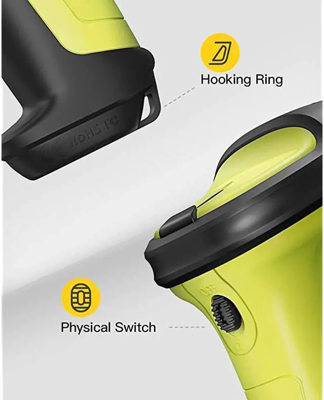 Alt view image 7 of 7 - Barcode Scanner Wireless Scanner 2600mAh Battery 35M Range Automatic Scanning BCST60 Green