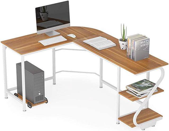 Wooden Gaming Table Reversible L Shaped Computer Desk with Metal Frame,  Large Corner Computer Desk Home Office Desks Study Writing Workstation for Home  Office (Walnut) 