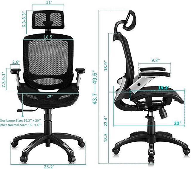 Mesh Ergonomic High Back Office Chair with High Adjustable Headrest with  Flip-Up Arms,Tilt Function, Lumbar Support Swivel Chair - On Sale - Bed  Bath & Beyond - 37987887