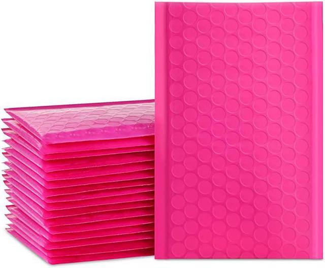 Envelopes 4x8 Inch Hot Pink Poly Waterproof Sturdy Bubble Mailers 50 Pack 