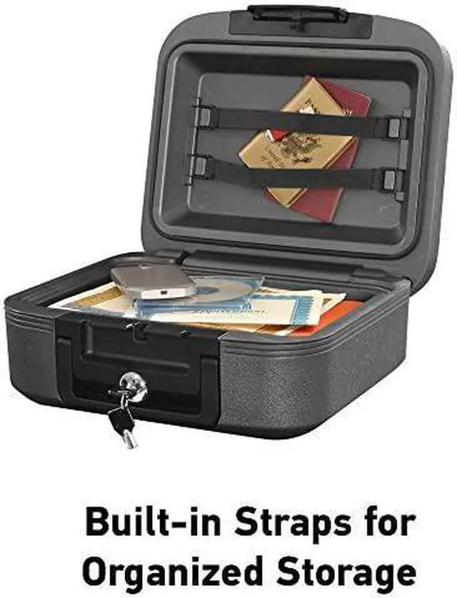 Alt view image 5 of 6 - CHW20221 Fireproof Box and Waterproof Box with Key Lock 028 Cubic FeetCharcoal Gray