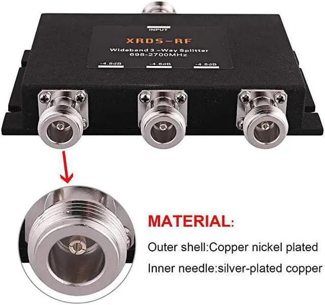 Alt view image 4 of 7 - WideBand 3 Way Splitter48dB N Type Female50 Ohm by  NOT for TV