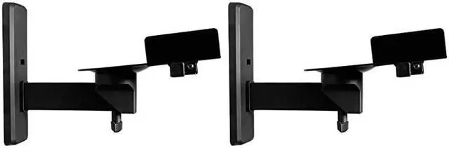 Alt view image 5 of 7 - Pair  RHSB8 Wall Mount Swivel Home Theater Bookshelf Speaker Brackets,Black