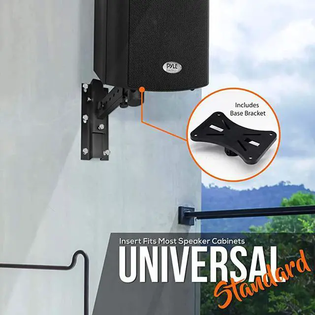 Alt view image 5 of 6 - 90°30° Angle Tilt Rotation Adjustment SolidSteel Pin Serves as SafetyStop Mount Speaker Bracket StandsDual Universal Adjustable w 125 Distance from Wall PSTNDW15