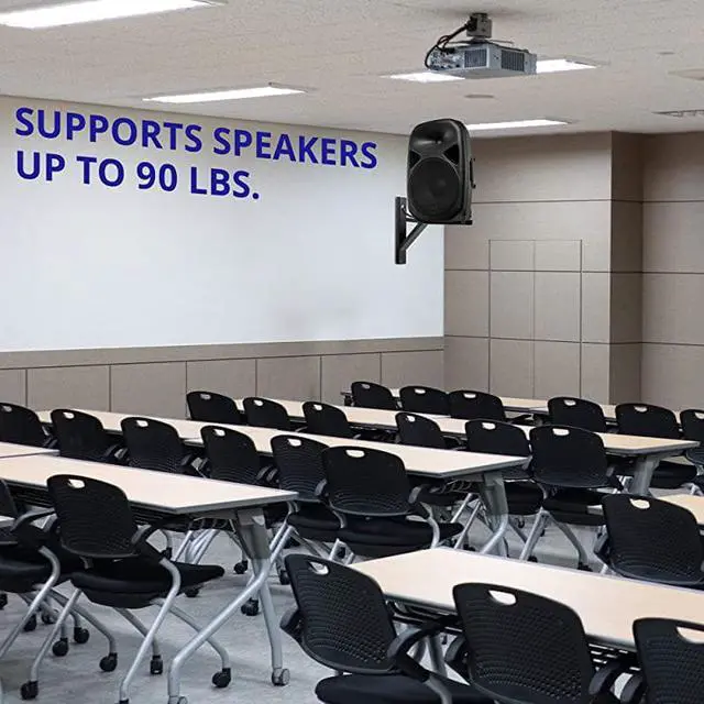 Alt view image 7 of 7 - Wall Mount Speaker Bracket for Professional Audio PA Speaker Holder Set of 2 Pair Heavy Duty Metal Supports 90 Lbs. Weight Capacity Interchangeable Posts Black - LYXWSB15B