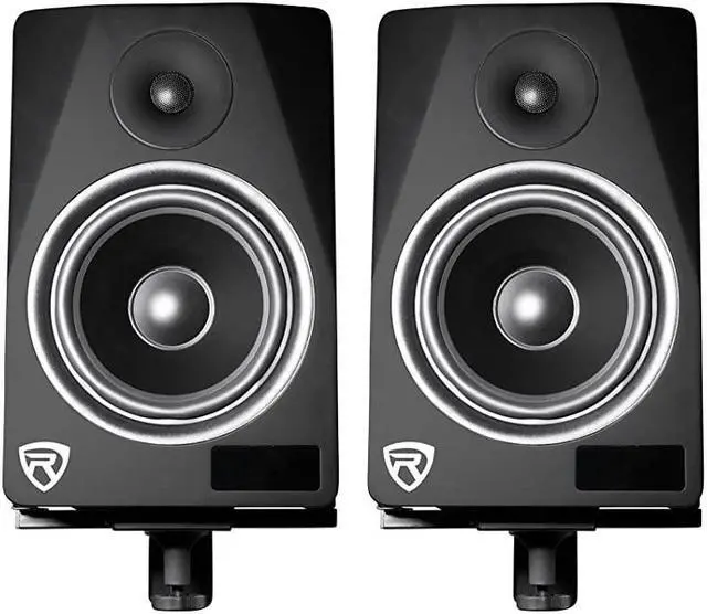 Alt view image 6 of 7 - Pair  RHSB8 Wall Mount Swivel Home Theater Bookshelf Speaker Brackets,Black