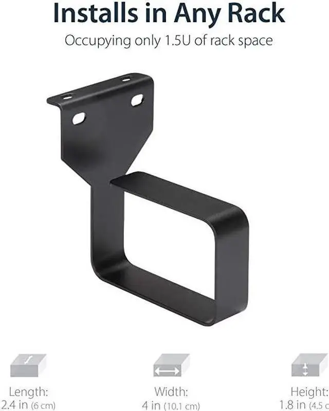 Alt view image 3 of 7 - com 24 x 39in Vertical Cable Management D Ring 15U Metal DRing Hooks Wire Organizer for 2 or 4Post NetworkServer Racks CMHOOKMW Black