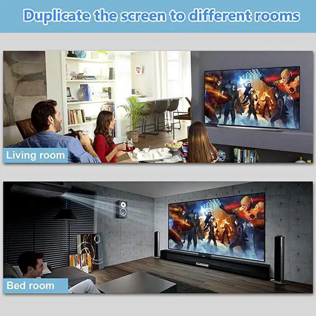 Alt view image 6 of 7 - HDMI Splitter 1 in 2 Out 4K HDMI Splitter for Dual Monitors DuplicateMirror Only 1x2 HDMI Splitter 1 to 2 Amplifier for Full HD 1080P 3D with HDMI Cable 1 Source onto 2 Displays