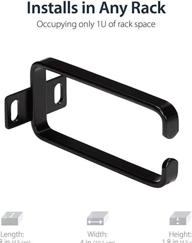 Alt view image 3 of 7 - CMHOOK1UN .com 1U Vertical 1.8 x 3.9in Server Rack Cable Management D-Ring Hook w/ Flexible Opening - Network Rack-Mount Cord Organizer Ring (CMHOOK1UN) Black