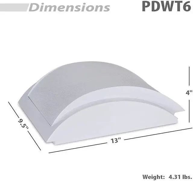 Alt view image 4 of 7 - Indoor Wall Mount PA Speaker 65 Inch 50 Watt Surface Mountable Public Address Speaker with 70 Volt Transformer 130 Hz to 15 kHz Frequency Response 8 Ohm  PDWT6 SILVER