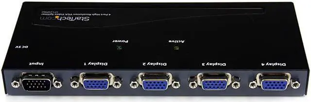 Alt view image 5 of 7 - com 4-Port VGA Video Splitter - 300 MHz- VGA Splitter - 4 port - 2048x1536 @ 80Hz (ST124PRO) Black