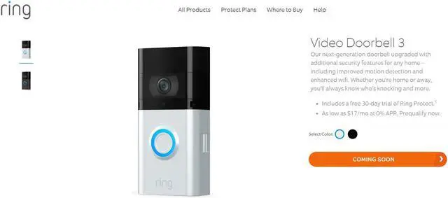 Alt view image 4 of 12 - Ring Video Doorbell 3 1080p with Advanced Motion Settings