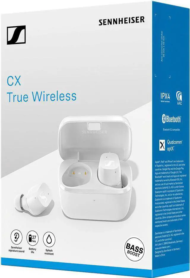 Alt view image 2 of 3 - Sennheiser CX True Wireless In-Ear Noise-Cancelling Earbuds - White
