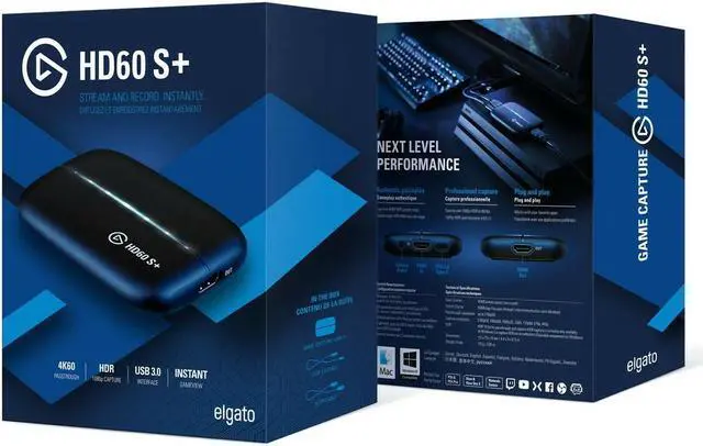 Refurbished: Elgato HD60 S+, External Capture Card, Stream