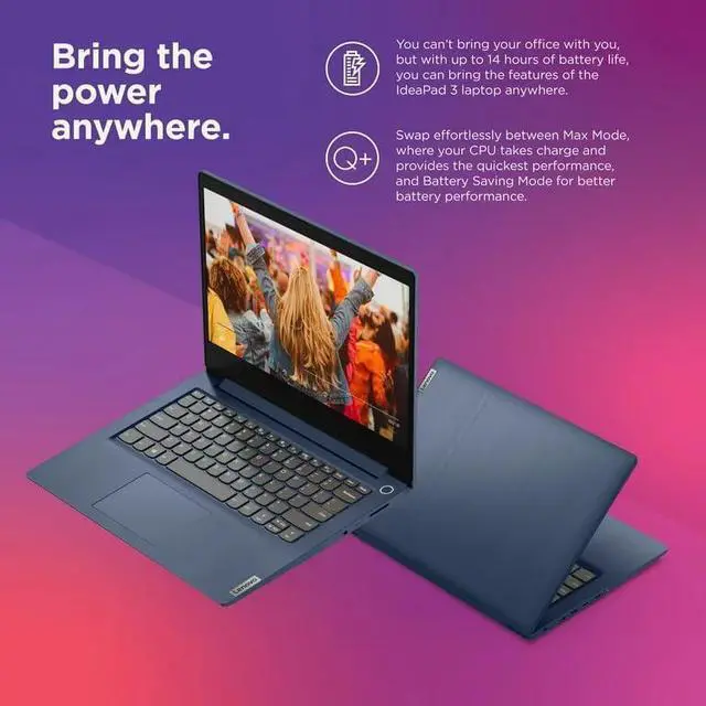 Main image of Lenovo Ideapad 3 Laptop, 14" FHD Display, AMD Ryzen 7 5700U, 8GB RAM, 512GB SSD, AMD Radeon Graphics, Backlit Keyboard, Wi-Fi 6, Fingerprint Reader, Bluetooth 5.1, Windows 11 Home, Cefesfy USB Webcam