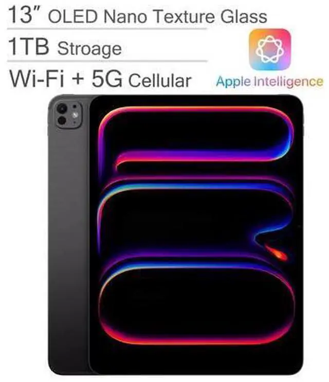 Main image of Apple iPad Pro M5 13" NANO TEXTURE Screen, Space Black (A3361 / ME8G4CL/A) | 1TB Storage | WiFi + Cellular(LTE) | 100% Battery Health (less than 25 Cycle Counts)