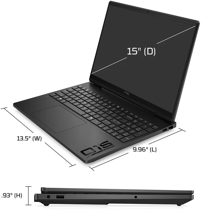 Alt view image 6 of 7 - HP HyperX OMEN 15 RGB Gaming Laptop, Intel Core i7-14650HX, 16GB DDR5 RAM, 1TB SSD, NVIDIA GeForce RTX 5060 8GB GDDR7, 15.3" WUXGA IPS 165Hz Display, Wi-Fi 7, Windows 11 Home, Shadow Black