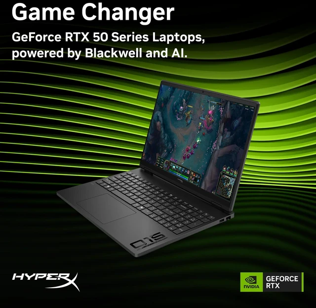 Alt view image 4 of 7 - HP HyperX OMEN 15 RGB Gaming Laptop, Intel Core i7-14650HX, 16GB DDR5 RAM, 1TB SSD, NVIDIA GeForce RTX 5060 8GB GDDR7, 15.3" WUXGA IPS 165Hz Display, Wi-Fi 7, Windows 11 Home, Shadow Black