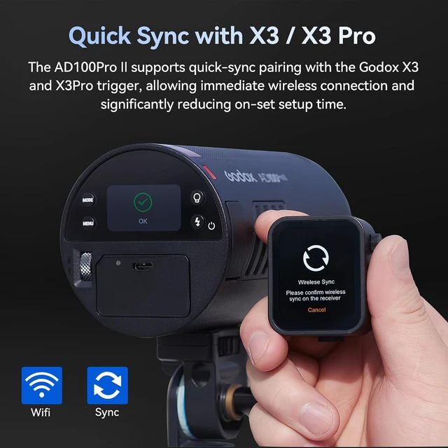 Alt view image 3 of 6 - Godox AD100Pro II Pocket Flash #AD100PROII