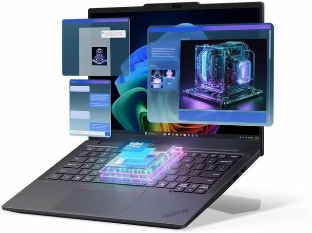 Alt view image 2 of 7 - Lenovo ThinkPad T14 Gen 7 Touchscreen Mobile Workstation, Intel Core Ultra 7 365 vPro, 32GB LPDDR5X-8533, 512GB SSD, 14" WUXGA 500nits 100%sRGB Screen, Intel Graphics, Wi-Fi 7, Windows 11 Pro.