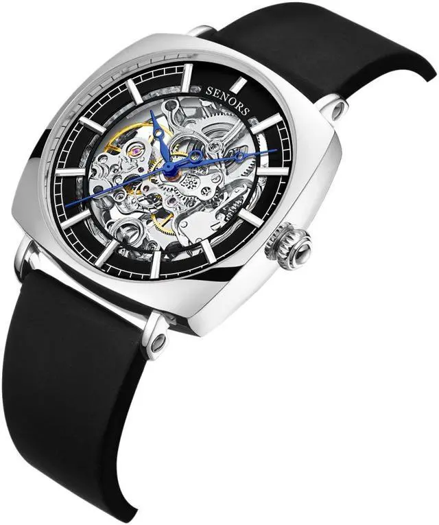 Alt view image 2 of 6 - Mens Automatic Mechanical Wrist Watches Silicone Strap, Skeleton Tourbillon Self Winding Waterproof Watches for Men, Original Design Fashion Casual Sport Luminous Man Watches