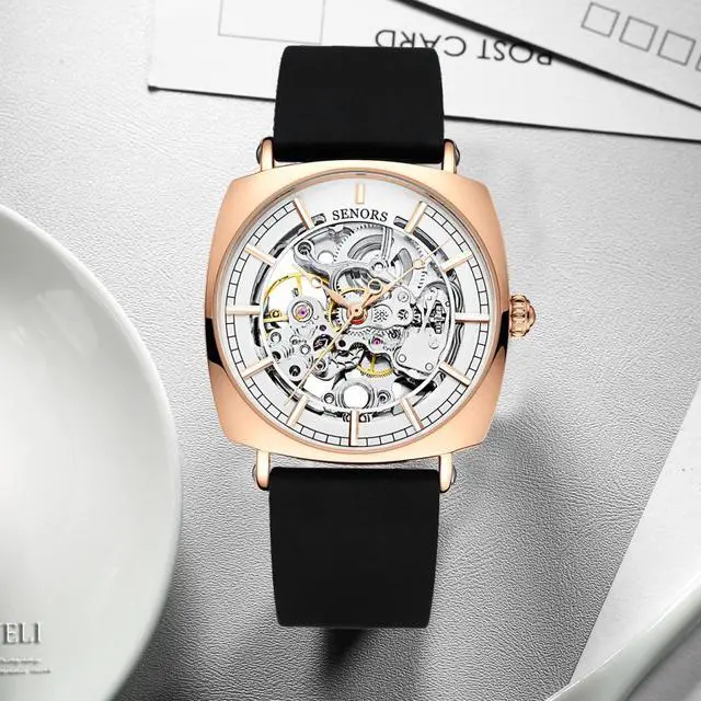 Alt view image 3 of 6 - Mens Automatic Mechanical Wrist Watches Silicone Strap, Skeleton Tourbillon Self Winding Waterproof Watches for Men, Original Design Fashion Casual Sport Luminous Man Watches