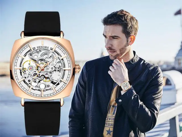 Alt view image 6 of 6 - Mens Automatic Mechanical Wrist Watches Silicone Strap, Skeleton Tourbillon Self Winding Waterproof Watches for Men, Original Design Fashion Casual Sport Luminous Man Watches