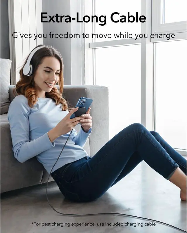 Alt view image 5 of 7 - Mini Magnetic Wireless Charger with Kickstand for iPhone 13/13 Pro/13 Pro Max/13 Mini, Black