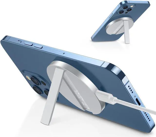 Main image of Mini Magnetic Wireless Charger with Kickstand for iPhone 12 / 12Pro / 12 Pro Max / 12 Mini  / 13 / 13 Pro / 13 Pro Max / 13 Mini, White