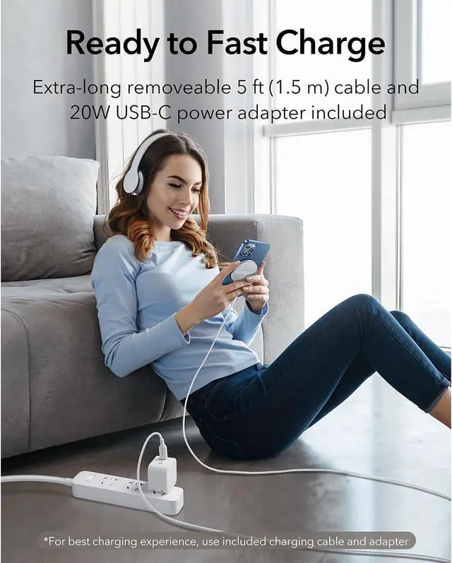 Alt view image 4 of 7 - Mini Magnetic Wireless Charger with Kickstand for iPhone 12 / 12Pro / 12 Pro Max / 12 Mini  / 13 / 13 Pro / 13 Pro Max / 13 Mini, White