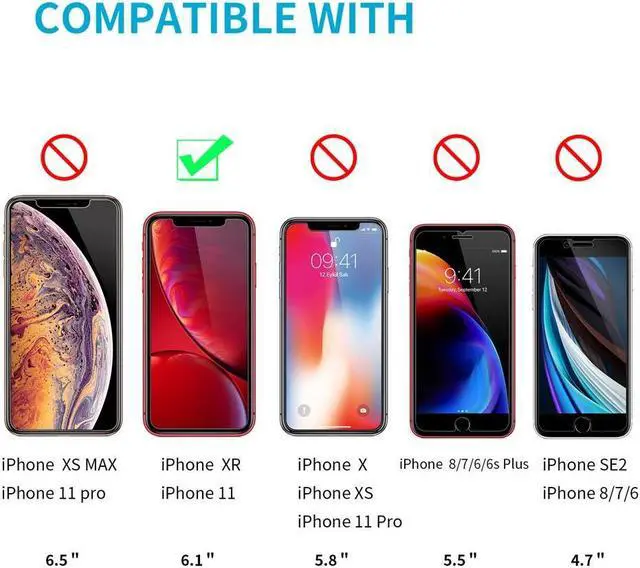 Alt view image 4 of 6 - 3PCS Tempered Glass Film for Apple iPhone 11 Screen Protector and iPhone XR Screen Protector 6.1"