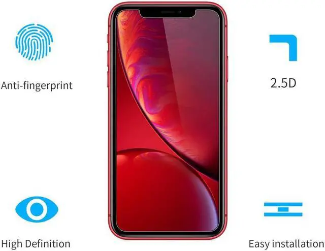 Alt view image 3 of 6 - 3PCS Tempered Glass Film for Apple iPhone 11 Screen Protector and iPhone XR Screen Protector 6.1"