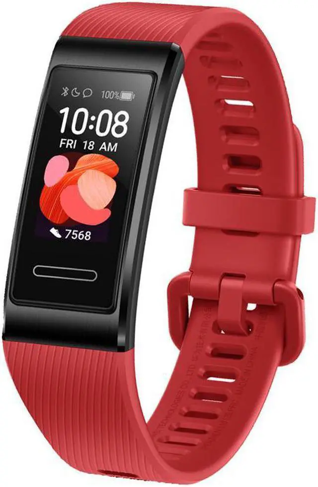 Main image of HUAWEI Band 4 Pro - Smart Band Fitness Tracker with 0.95 Inch AMOLED Touchscreen, 24/7 Heart Rate Monitor, Blood Oxygen Saturation Monitor, Built-in GPS, 5ATM Waterproof - Cinnabar Red
