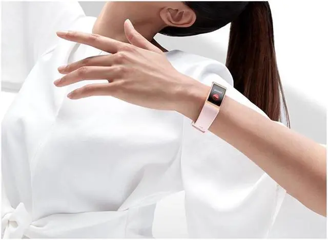 Alt view image 5 of 6 - HUAWEI Band 4 Pro - Smart Band Fitness Tracker with 0.95 Inch AMOLED Touchscreen, 24/7 Heart Rate Monitor, Blood Oxygen Saturation Monitor, Built-in GPS, 5ATM Waterproof - Pink Gold