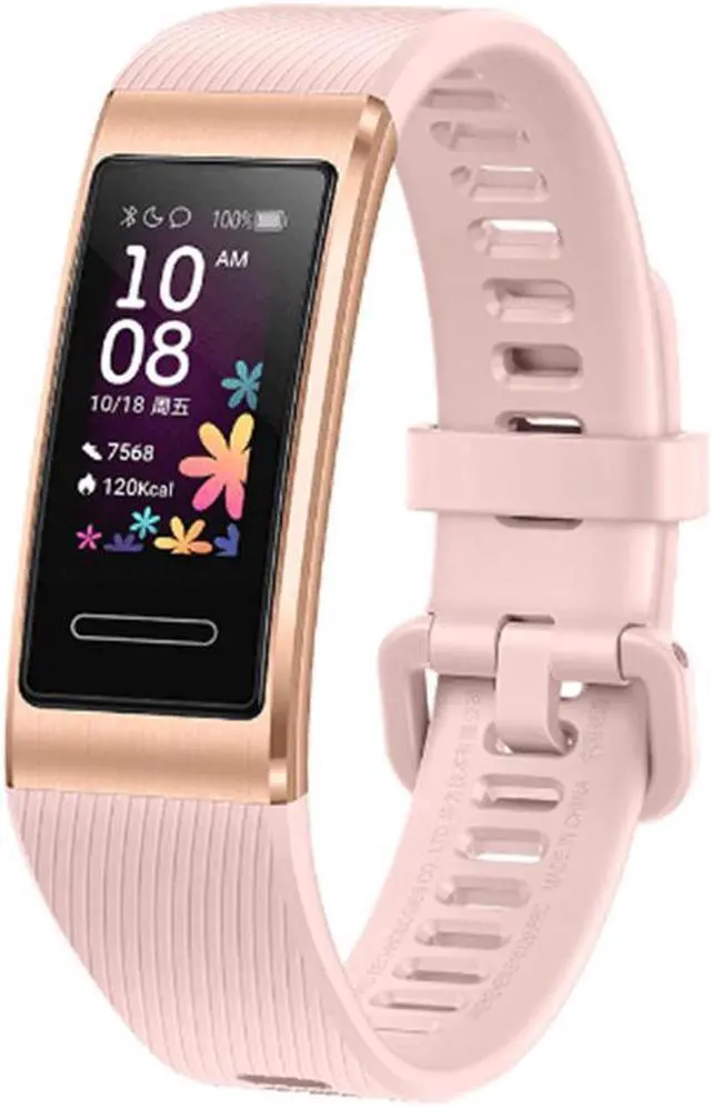 Alt view image 2 of 6 - HUAWEI Band 4 Pro - Smart Band Fitness Tracker with 0.95 Inch AMOLED Touchscreen, 24/7 Heart Rate Monitor, Blood Oxygen Saturation Monitor, Built-in GPS, 5ATM Waterproof - Pink Gold