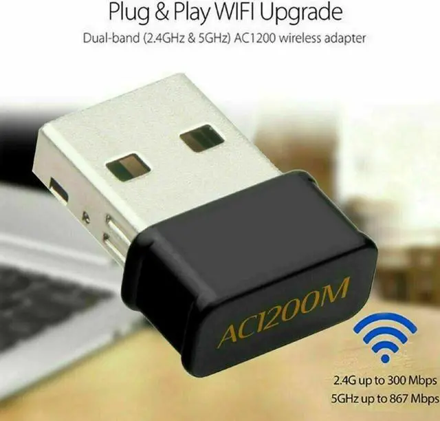 Alt view image 6 of 7 - Wireless Lan USB PC WiFi Adapter Network 802.11AC 1200Mbps Dual Band 2.4G / 5G
