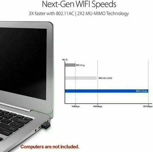 Alt view image 7 of 7 - Wireless Lan USB PC WiFi Adapter Network 802.11AC 1200Mbps Dual Band 2.4G / 5G