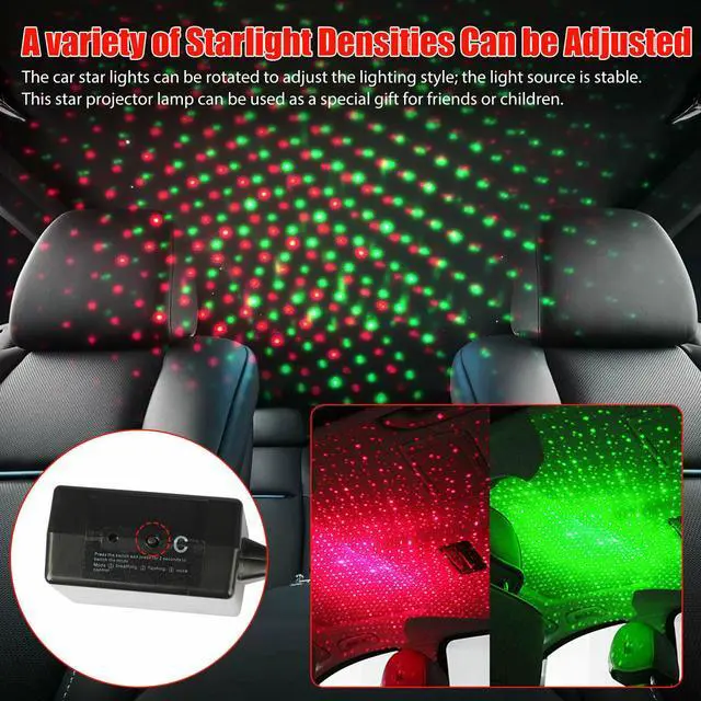 Alt view image 4 of 7 - USB Car Accessories Interior Atmosphere LED Starry Sky Lamp Ambient Night Light