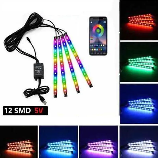 Main image of Car Interior Ambient Light Dream Color Neon LED Strip Foot Light with App Control  Music Auto Atmosphere Decorative Lamp No Remote