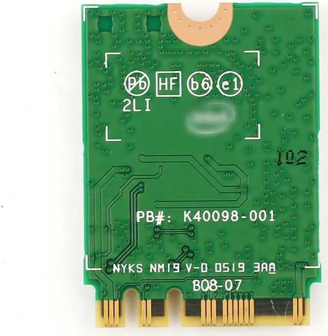 Alt view image 6 of 6 - 3000Mbps WiFi 6 Intel AX200 Bluetooth 5.1 M.2 Key E Card IPEX4 Antennas, Wireless AX200NGW Dual Band 2.4Ghz/5Ghz 802.11ac/ax WiFi Network Adapter, Support Windows 10 Linux For Laptop Desktop PC