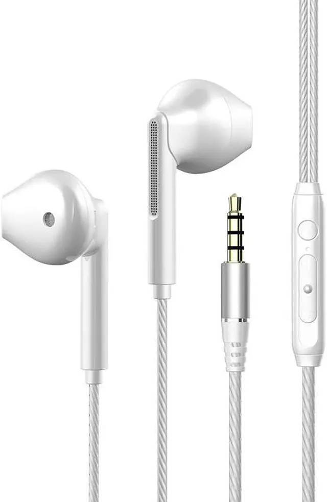 Main image of Earbuds Headphones , Wired Earbud with Heavy Bass Stereo Noise Blocking, Microphone, Compatible with iPhone, Android Phones, Laptops, Computers, iPad or Any Device with 3.5mm Interface White